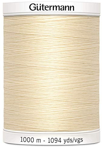 Gutermann 2T1000/414, filo da cucito universale, 100% poliestere, 1000 m, colore: avorio 414