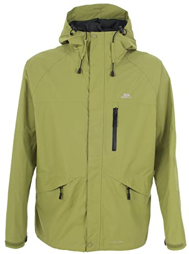 Trespass Mens Jacket Corvo - Waterproof, Windproof, Hooded, Taped Seams, Flat Cuffs, Inner Pockets, Mesh Lining, 3 Pockets, Drawcord Hem, Adjustable Hood