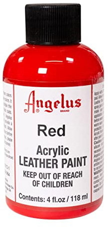 Angelus Brand Peinture acrylique pour le cuir Blanc 29,6 ml, rouge, 4 Unzen