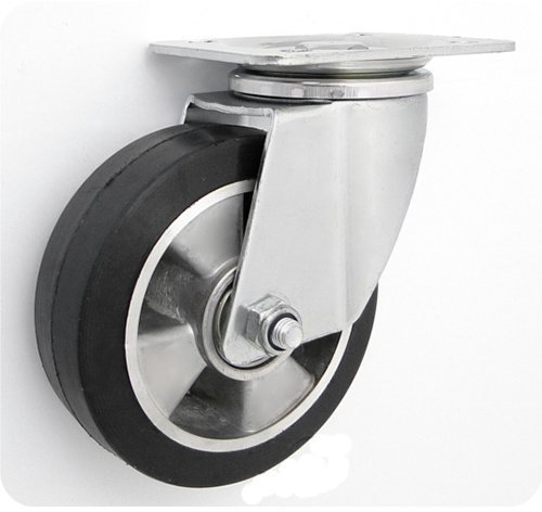 Zabi Aluminium-Gummiräder mit Vollgummireifen d=125mm-200kg in kippbaren Gehäusen mit Kugellager