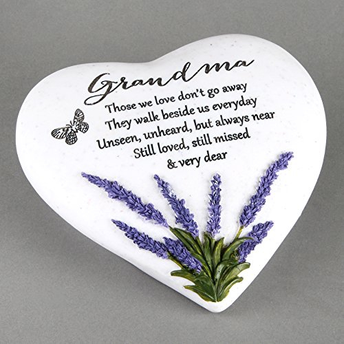 Gedenktafel für den Außenbereich mit Lavendel-Design von „Thoughts Of You Heart“ in Herzform, Grandma.