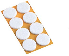 Metafranc Filz-Gleiter Ø 28 mm - selbstklebend - weiß - 8 Stück - Effektiver Schutz Ihrer Möbel & Stühle / Möbelgleiter-Set für empfindliche Böden / Stuhlgleiter / Bodengleiter / 645186