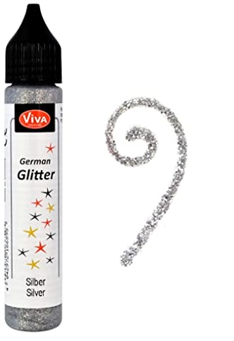 Viva Decor German Glitter, Synthetic Material, Silver, 12 x 2.1 x 2.1 cm