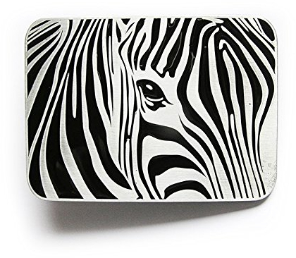 eeddoo® Gürtelschnalle - Zebra (Buckle für Wechselgürtel für Damen und Herren | Belt Frauen Männer Oldschool Rockabilly Metall Gothic Wave Rock Biker Western Trucker Casino Skull)