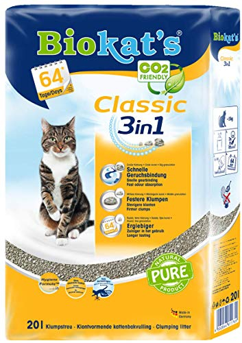 Gimborn Biokat's Classic 3in1 ohne Duft - Klumpende Katzenstreu mit 3 unterschiedlichen Korngrößen - 1 Sack (1 x 20 L)