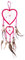 Schönes Traumfänger Herz Rot Dreamcatcher 11cm Durchmesser ca. 40cm