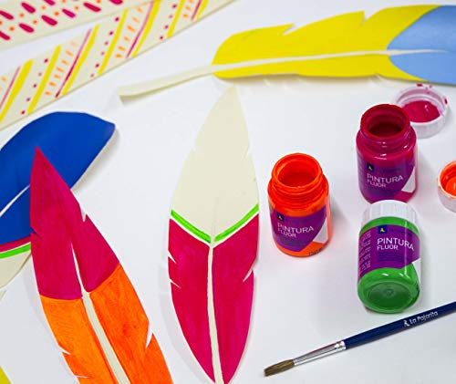 Pintura acrilica la pajarita fluorescente 35 ml caja de 6 unidades colores surtidos
