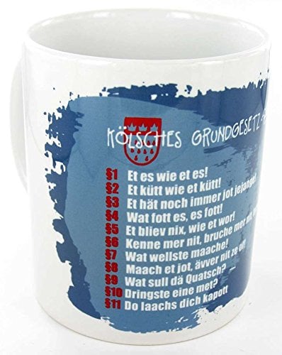 die stadtmeister Keramiktasse weiß Kölsches Grundgesetz