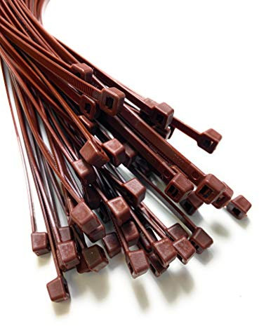 Braun Kabelbinder Extra lange Krawatten 9mm x 530mm Schwerlast Zip 20 Stück