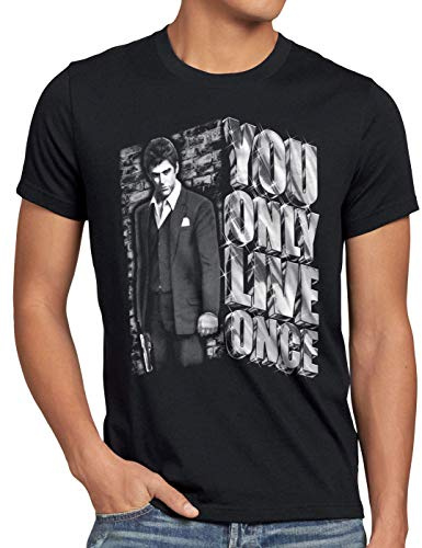 style3 Tony You Only Live Once T-Shirt Herren Pacino Pablo US