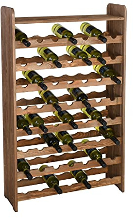 Promondo Optiplus Flaschenregal, Modell 2, für 56 Fl, braun, Holzverbundstoff, Bodenstehend, Rustikal