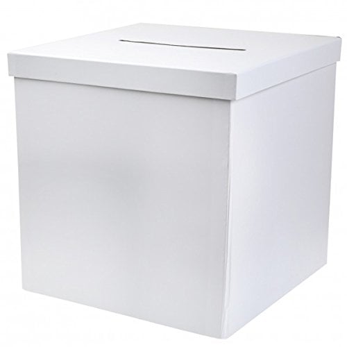 Unbekannt Briefbox Kartenbox Hochzeit Kommunion Geldgeschenke Basteln Weiß, Glänzend, 21 cm x 21 cm x 21 cm