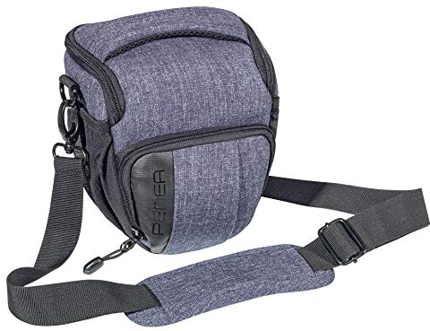 PEDEA DSLR-Kameratasche Fashion mit Displayschutzfolie für Nikon D500 D750 D3500 D5200 D300 Coolpix B500 / Sony Alpha 7 7M2 7M3 7R II DSC-RX10 / Canon EOS 77D 200D 1200D 1300D, Gr. M grau