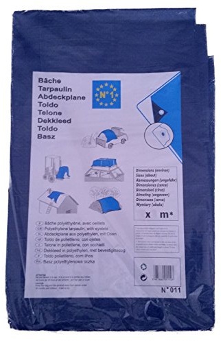 Gewebeplane – Abdeckplane – Schutzplane, Bootsplane, Holzplane, 4x5m Schnittmaß (Ca - 5 Proz.), Blau oder Blau-Grün