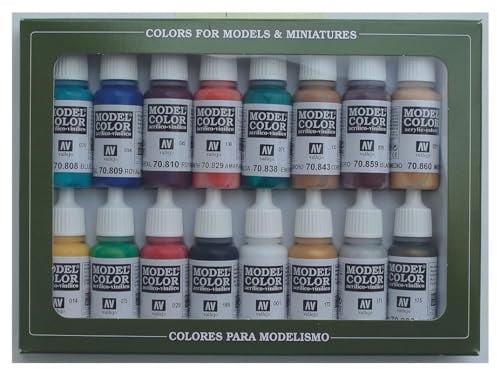 Vallejo 070142 Acryl Farbset, Mittelalterliche Farben, 16 x 17 ml