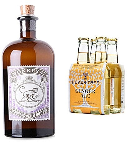 Monkey 47 Schwarzwald Dry Gin 50cl & 4 x Fever Tree Premium Ginger Ale 200ml