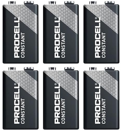 Duracell DP-9V-6 Process 9 V Batteries, Alkaline Batteries for Effectors/Musical Instruments, Set of 6