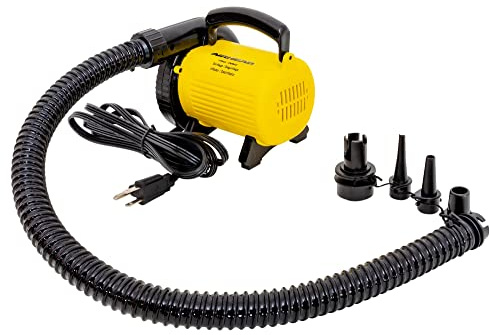 Airhead High Pressure Air Pump, 120V, Quickly Inflates/Delates Tubes, Boats, Rafts, Yellow/Black