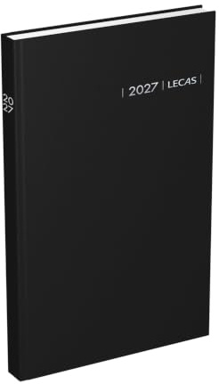 LECAS Terminkalender 1 Seite pro Tag 14 x 22 cm Jahr 2021 schwarz | Hardcover