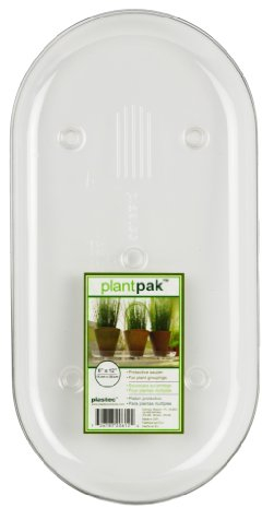 Plastec PLIPAK612 Ovaler Plantpak-Untersetzer, transparent, 30,5 cm