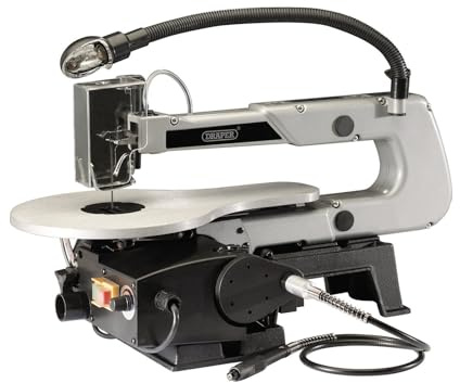 Draper 22791 Variable Speed Fretsaw with Flexible Shaft and Worklight, 405mm, 90W, 230V