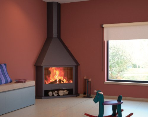 FOCGRUP - Cheminée d'angle à foyer ouvert HOME 13kW CH03