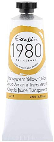 Gamblin 1980 - Peinture à l'huile - Jaune oxyde transparent - 37 ml.