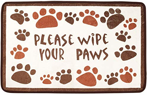 Burwells Dog Cat Pet Door Mat Please Wipe Your Paws Doormat Absorbent Indoor Non Slip Latex Hallway Kitchen
