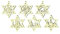 Kuhnert Drechslerei Schmuckanhänger/Baumschmuck - Motiv: Sterne im 6er Set - Höha: ca. 6 cm - Made in Germany