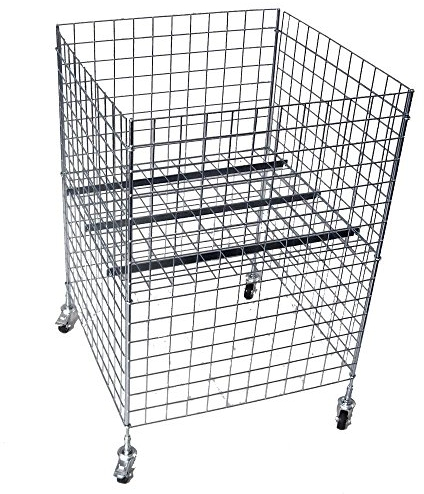 Verkaufskorb Wühlschütte Grabbelkorb Wühltisch Schlagerkorb Gitterkorb rollbar 60 x 60 x 90 cm mit variablem Einhängeboden 75mm Lenkrollen