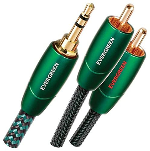 AudioQuest Evergreen Audio Cables (3.5 mm, 2 x RCA, Copper, 1 m, Black)