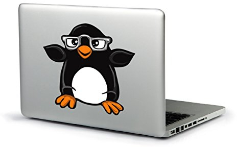 Pinguin mit Brille Notebook sticker Sticker Size 17