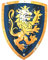 Liontouch - Edles Ritterschild, Blau/Groß - Für Kinder von 3-8 Jahren | 45 x 35 cm | Mittelalterliches Schaumstoffspielzeug mit goldenem Löwenmotiv | Waffen & Zubehör für Ritterspiele & Verkleidung