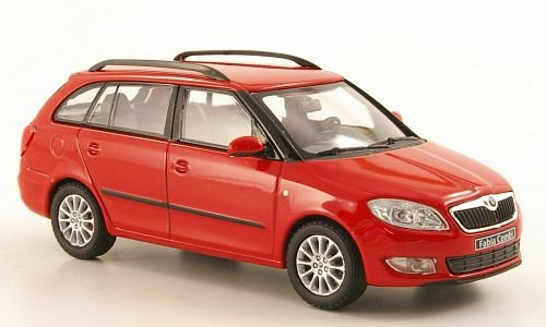 Skoda Fabia II Combi, rot, Modellauto, Fertigmodell, Abrex 1:43