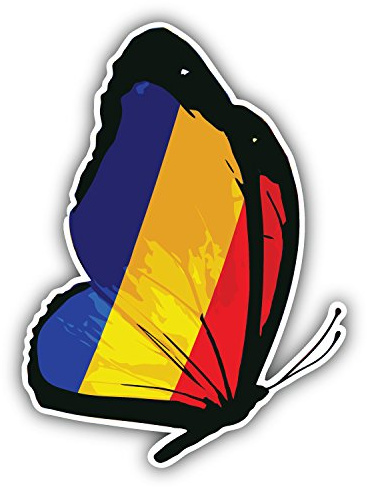 postwalldecor Romania Flag Butterfly Hochwertigen Auto-Autoaufkleber 10 x 12 cm