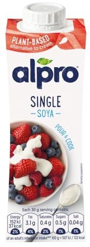 Alpro Soya Plant-Based Chilled Alternative To Single Cream, Vegan & Dairy Free, 250ml