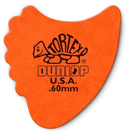 Dunlop 414R60 Tortex® Fins, Orange, .60mm, 72/Bag