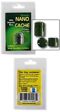 Groundspeak ufficiale verde memoria cache nano, imballate con registro di ricambio
