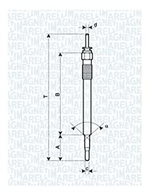 Magneti Marelli 062900086304 Glühkerze für Hyundai/Kia, 4.4V, 139mm Länge, M10 x 1.25 Gewindegröße