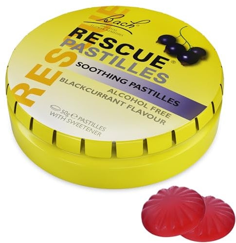 Rescue Remedy, Pastilles, Blackcurrant Flavour, Emotional Wellness & Balance, Vegetarian, Alcohol-Free, No Milk or Gluten, Easy To Use, 50g