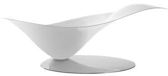 Bugatti Casa Obstschale 21-PETALOI1, Edelstahl, Weiß, 40 x 30 x 15 cm
