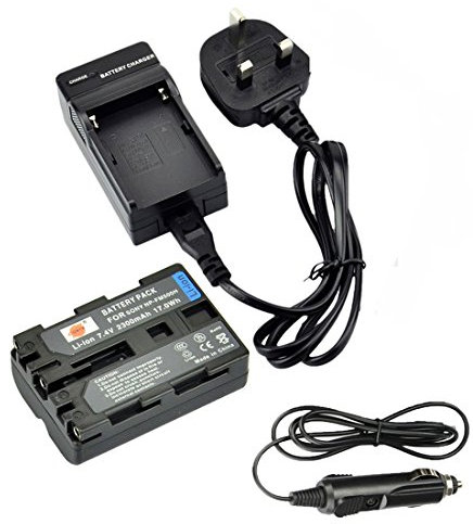 DSTE NP-FM500H Rechargeable Li-ion Battery + Charger DC01 Compatible with Sony BC-VM10, Alpha SLT-A57, A58, A65, A65V, A77, A77V, A99, CLM-V55 Digital Cameras