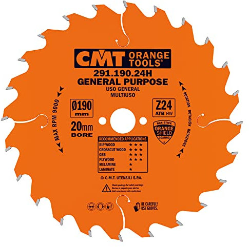 CMT Orange Tools 291,190,24H scie circulaire 190 x 20 x 2,6 z 24 VTT 20 degrés