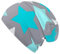 Wollhuhn ÖKO Jungen/Mädchen Bequeme Skater Long Beanie/Mütze/Beanie-Mütze/Kinder-Mütze Jersey Gefüttert Übergangszeiten (Öko-Stoffe/Bio) 20150820 (Big Stars Grau/Mint, M)