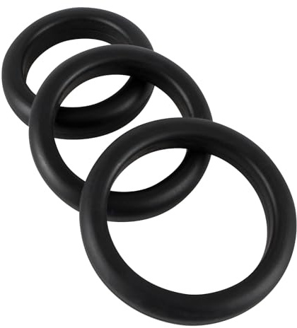 ORION Cock-Ring-Set 3 Stück - 3-teiliges Penisringe-Sortiment für Männer, individuell einsetzbar, verschiedene Größen, als Hodenring nutzbar, schwarz