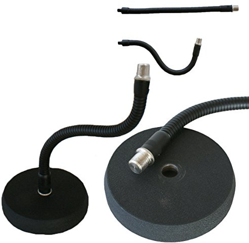 32cm Flexible Desktop Gooseneck Microphone Stand - 3/8” Mic Thread Clip Mount - Loops