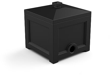 Mayne Fairfield Garden Hose Bin - Black - 17in L x 17in W x 18in H - Holds up to 100 ft. of standard garden hose (5858-B)