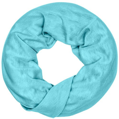 Caspar SC396 unifarbener Loop Schal, Farbe:hell türkis