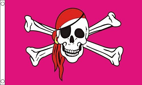 Pinke Piratenflagge, 152 x 91 cm