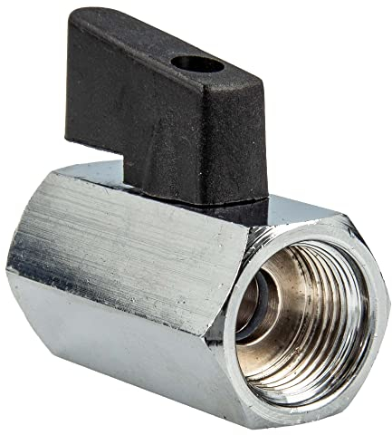 tecuro MINI Kugelhahn beidseitig Innengewinde Rp 1/8 Zoll, Messing verchromt